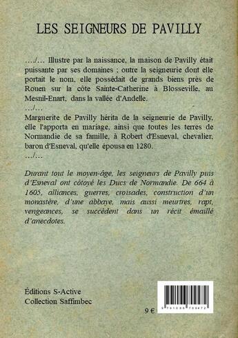 Couverture du livre « Les seigneurs de Pavilly » de Adrien Bezuel Le Roux D'Esneval aux éditions S-active