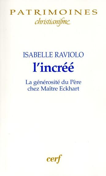 Couverture du livre « L'incree » de Isabelle Raviolo aux éditions Cerf