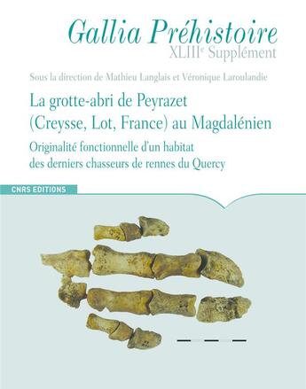 Couverture du livre « La grotte-abri de peyrazet au magdalenien - supplement a gallia prehistoire » de  aux éditions Cnrs