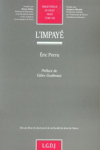 Couverture du livre « L'impaye - vol438 » de Perru E. aux éditions Lgdj