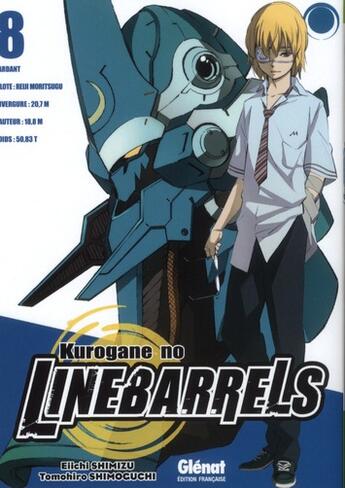 Couverture du livre « Kurogane no Linebarrels Tome 8 » de Eiichi Shimizu et Tomohiro Shimoguchi aux éditions Glenat