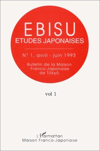 Couverture du livre « Ebisu 1 - etudes japonaises » de  aux éditions L'harmattan