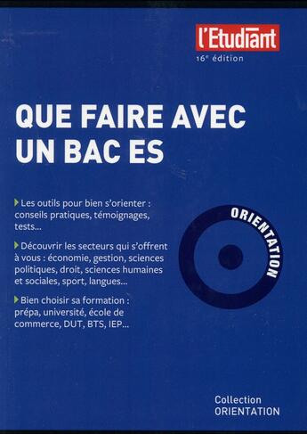 Couverture du livre « Que faire avec un bac ES (16e édition) » de Bruno Magliulo aux éditions L'etudiant