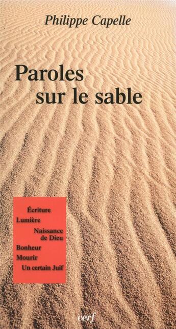 Couverture du livre « Paroles sur le sable » de Capelle-Dumont Phili aux éditions Cerf