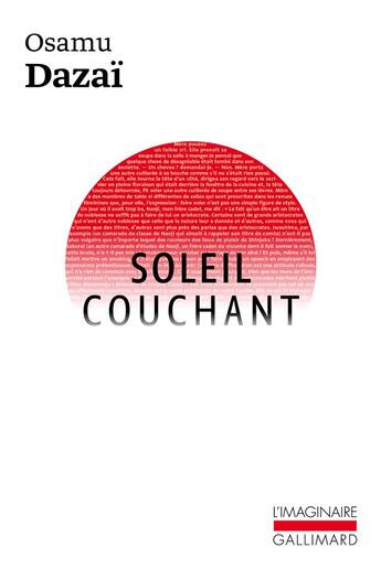 Couverture du livre « Soleil couchant » de Osamu Dazai aux éditions Gallimard