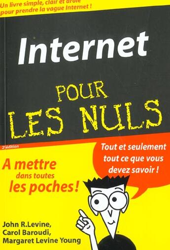 Couverture du livre « Internet pour les nuls ; 2e edition » de John-R Levine et Carol Baroudi et Margaret Levine Young aux éditions First Interactive