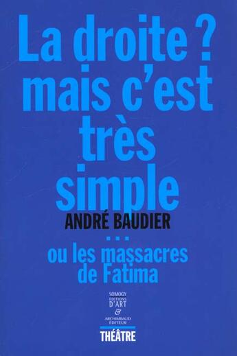 Couverture du livre « La Droite ; Mais C'Est Tres Simple Ou Les Massacres De Fatima » de Andre Baudier aux éditions Somogy