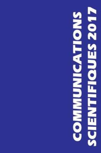 Couverture du livre « Communications scientifiques 2017 » de Collectif Mapar aux éditions Mapar