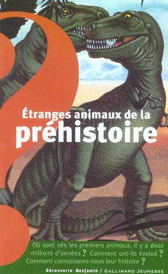 Couverture du livre « Etranges animaux de la prehistoire » de Farre/Galeron aux éditions Gallimard-jeunesse