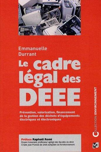 Couverture du livre « Cadre legal de la gestion des dechets » de Durrant Emmanuelle aux éditions Edisens