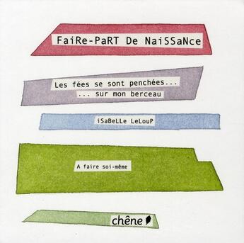 Couverture du livre « Faire-part de naissance ; fées » de Isabelle Leloup aux éditions Chene