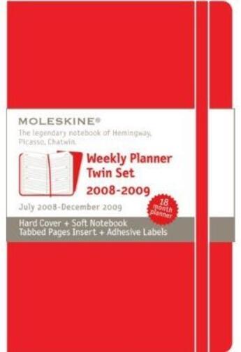 Couverture du livre « Agenda semainier 18 mois twinset poche rigide + carnet rouge » de Moleskine aux éditions Moleskine Papet