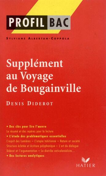 Couverture du livre « Supplément au voyage de Bougainville de Denis Diderot » de Sylviane Albertan-Coppola aux éditions Hatier