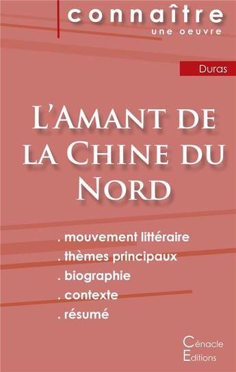 Couverture du livre « L'amant de la Chine du nord, de Marguerite Duras » de  aux éditions Editions Du Cenacle