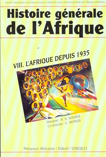 Couverture du livre « Histoire générale de l'Afrique t.7 ; l'Afrique depuis 1935 » de  aux éditions Presence Africaine