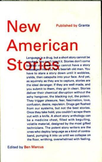 Couverture du livre « NEW AMERICAN STORIES » de Ben Marcus aux éditions Granta Books