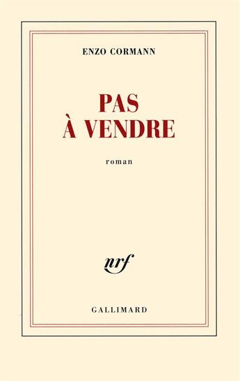 Couverture du livre « Pas à vendre » de Enzo Cormann aux éditions Gallimard