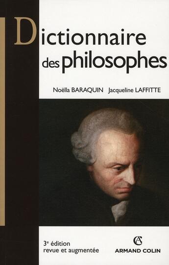 Couverture du livre « Dictionnaire des philosophes » de Baraquin/Laffitte aux éditions Armand Colin