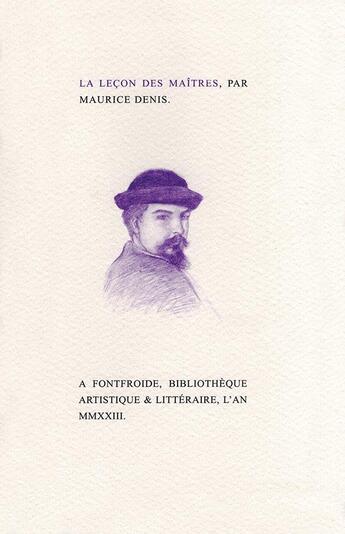 Couverture du livre « La leçon des maîtres » de Maurice Denis aux éditions Fata Morgana