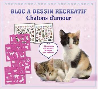 Couverture du livre « Chatons d'amour ; bloc à dessin récréatif » de  aux éditions Cerise Bleue