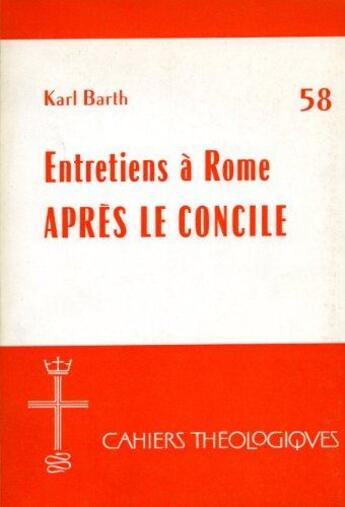 Couverture du livre « Entretiens rome ap concile lab » de  aux éditions Labor Et Fides