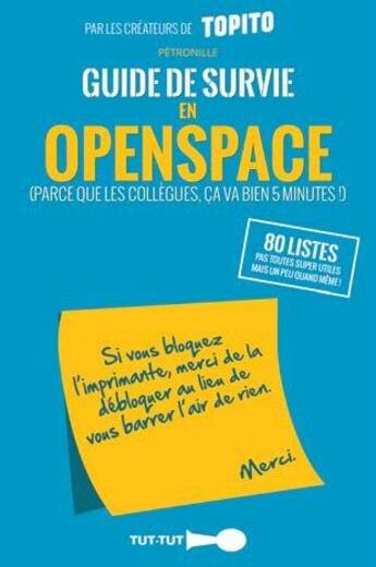 Couverture du livre « Guide de survie en openspace » de Petronille aux éditions Leduc Humour