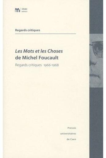 Couverture du livre « Les mots et les choses ; Michel » de B Artieres Philippe aux éditions Pu De Caen