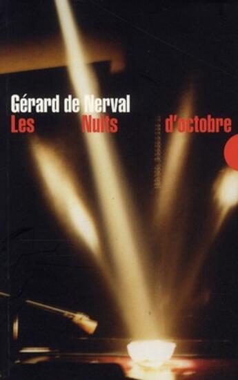 Couverture du livre « Les nuits d'octobre » de Gerard De Nerval aux éditions Allia