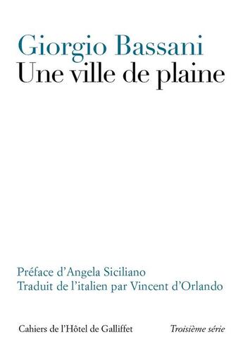 Couverture du livre « Une ville de plaine » de Giorgio Bassani aux éditions Iicp