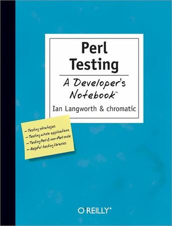 Couverture du livre « Perl testing: a developer's notebook » de Langworth aux éditions O Reilly & Ass