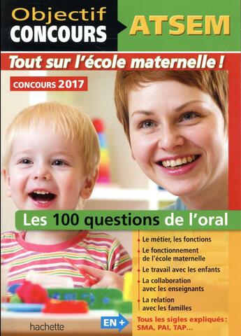 Couverture du livre « ATSEM ; 100 questions/réponses pour l'oral (édition 2017) » de Thierry Vasse aux éditions Hachette Education