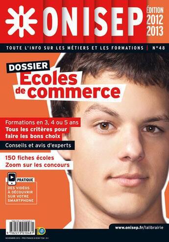 Couverture du livre « Les écoles de commerce (édition 2012-2013) » de  aux éditions Onisep