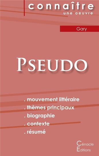 Couverture du livre « Pseudo, de Romain Gary » de Romain Gary aux éditions Editions Du Cenacle