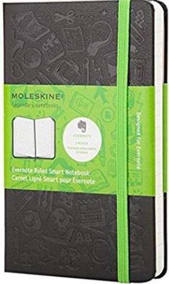 Couverture du livre « Carnet evernote smart noir format poche ligné » de  aux éditions Moleskine