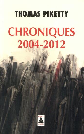 Couverture du livre « Peut-on sauver l'Europe ? chroniques 2004-2012 » de Piketty/Thomas aux éditions Actes Sud