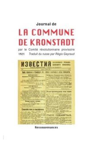 Couverture du livre « Journal de la commune de kronstadt. 1921 » de  aux éditions Ressouvenances