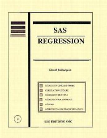 Couverture du livre « Sas - regression » de Gerald Baillargeon aux éditions Smg