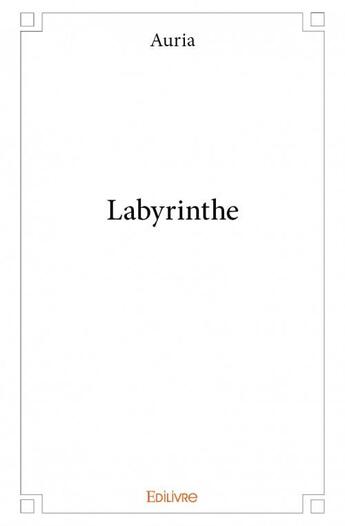 Couverture du livre « Labyrinthe » de Auria aux éditions Edilivre