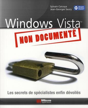 Couverture du livre « Windows vista non documenté » de Caicoya-S+Saury-J-G aux éditions Micro Application