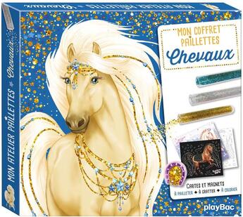 Couverture du livre « Mon coffret paillettes - chevaux » de Ad'Lynh/Alcouffe aux éditions Play Bac