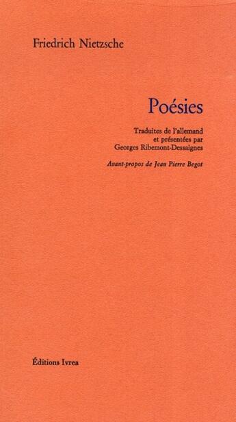 Couverture du livre « Poésies » de Friedrich Nietzsche aux éditions Ivrea