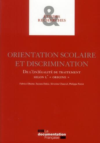 Couverture du livre « Orientation scolaire et discrimination ; de l'(in)égalité de traitement selon l'