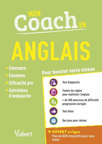 Couverture du livre « Mon coach en anglais ; pour booster votre niveau » de Celine Tatat aux éditions Vuibert