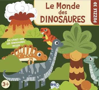 Couverture du livre « Coffret puzzle 3d : le monde des dinosaures » de Milkids aux éditions Milkids