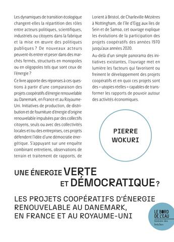Couverture du livre « Une énergie verte et démocratique ? » de Pierre Wokuri aux éditions Bord De L'eau