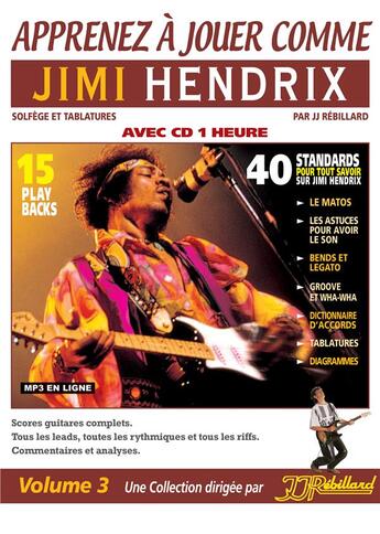 Couverture du livre « Apprenez a jouer comme jimi hendrix rebillard + cd » de Jjrebillard aux éditions Jj Rebillard