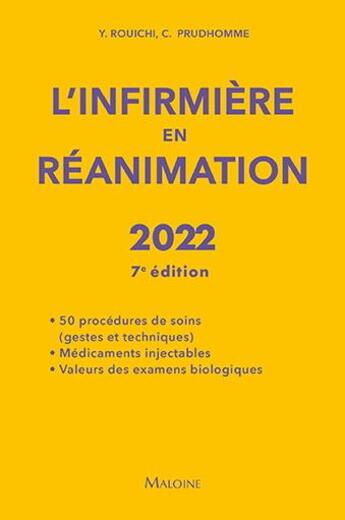 Couverture du livre « L'infirmière en réanimation (édition 2022) » de Yazid Rouichi et Christophe Prudhomme aux éditions Maloine