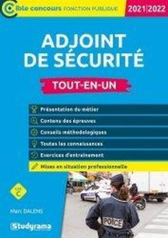 Couverture du livre « Adjoint de sécurité (édition 2021/2022) » de Marc Dalens aux éditions Studyrama