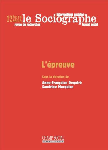 Couverture du livre « Le sociographe hs 12. l epreuve » de  aux éditions Matrice