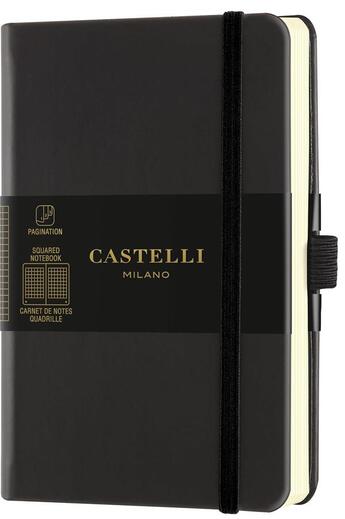 Couverture du livre « Carnet aquarela poche quadrille noir sepia » de Castelli aux éditions Castelli Milano